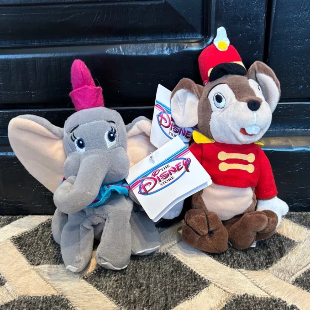 Vintage Walt Disney Plush Bean Bag NWT Dumbo & Timothy